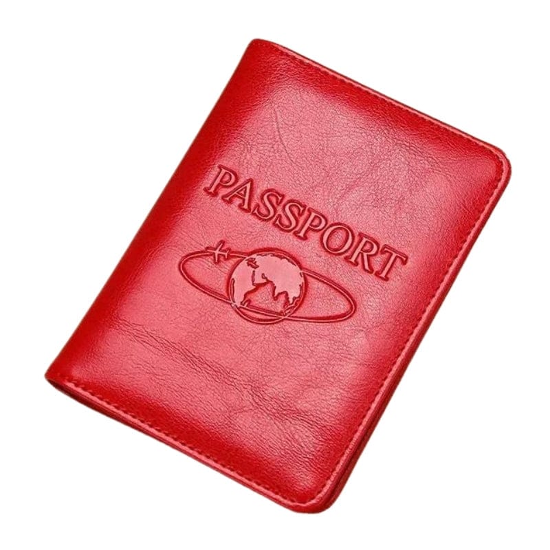 Rouge Étui Passeport Cuir Homme Univers du Voyage