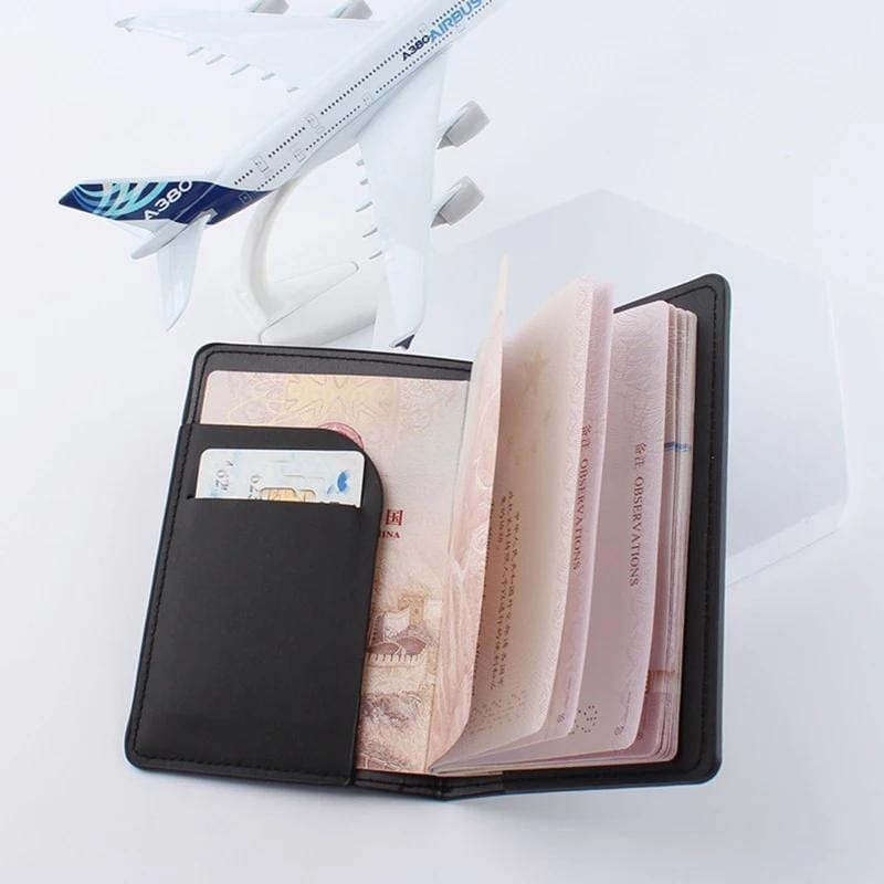 Etui Protège Passeport PU Personnalisé Univers du Voyage