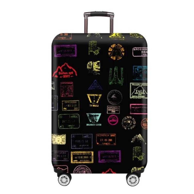 Noir Motif Trace de Voyage / S Housse De Protection Pour Valises Univers du Voyage