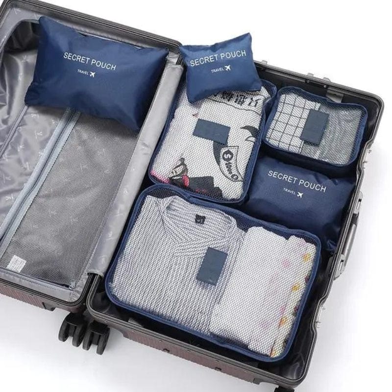 Bleu Kit Organisateur De Bagage Univers du Voyage