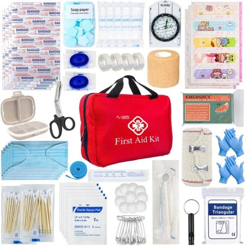 Rouge / 330 Pièces Kit Premier Secours Voyage Univers du Voyage