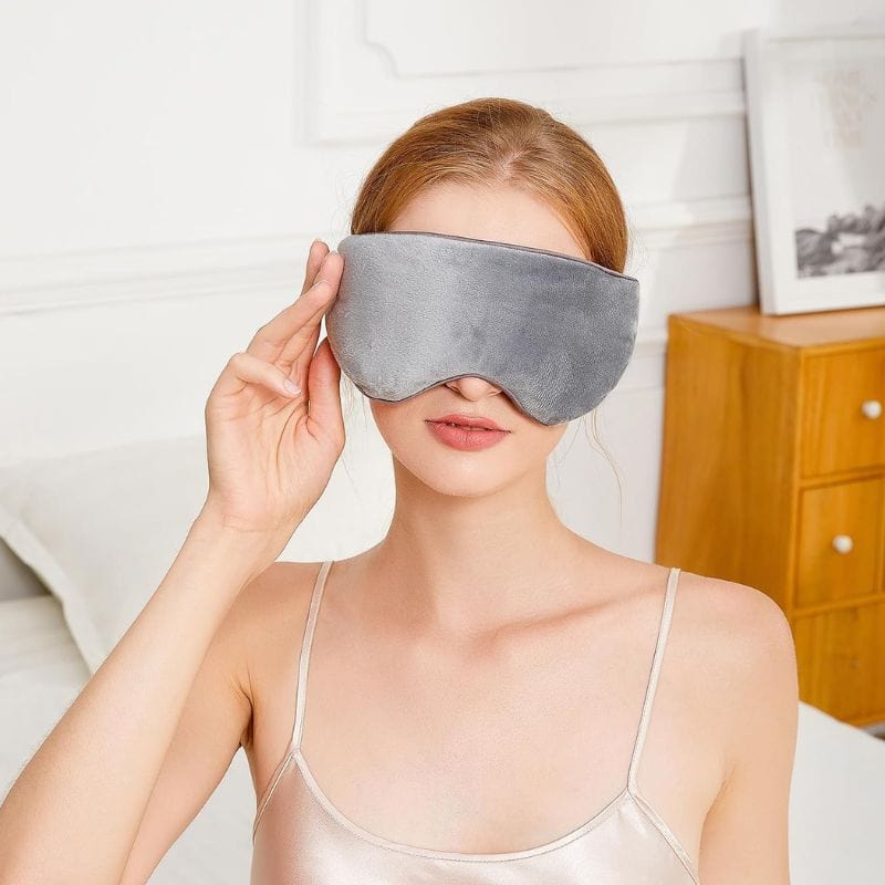 Gris Masque de Nuit Souple en Coton Univers du Voyage