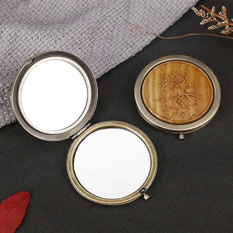 Miroir De Poche Décoratif Bois Univers du Voyage