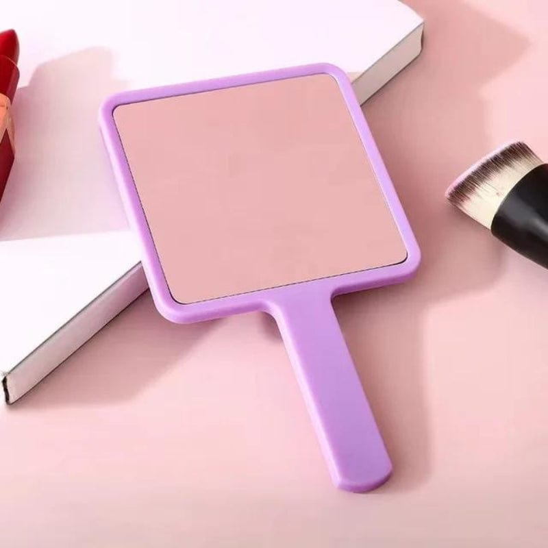 Violet / Carré avec Manche Miroir De Poche Maquillage Univers du Voyage