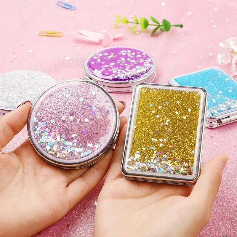 Miroir de Poche Paillettes Univers du Voyage