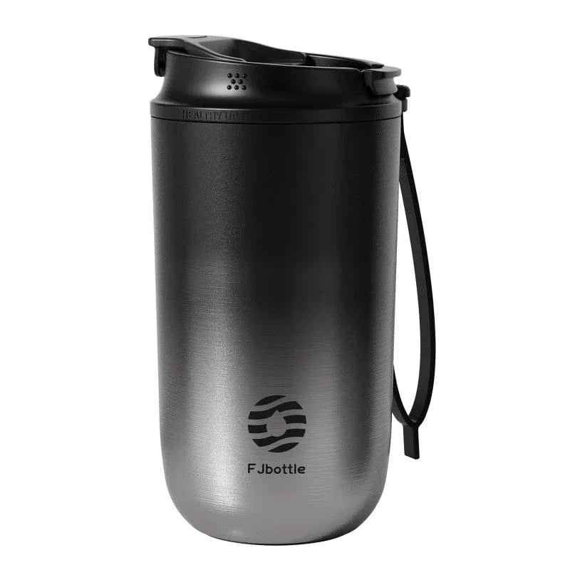 Noir / 450ml Mug Thermos Café Univers du Voyage
