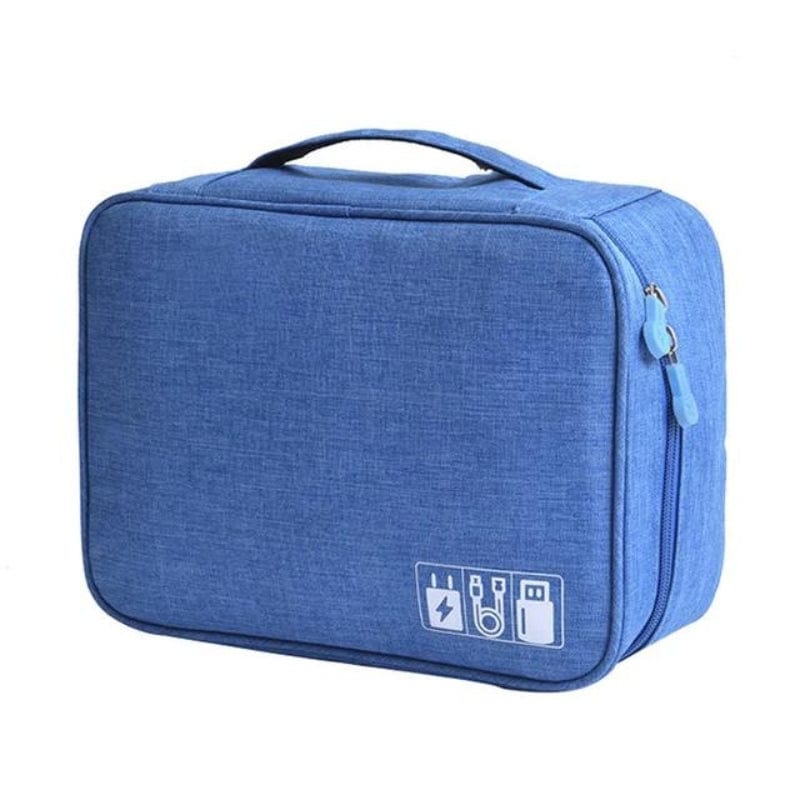 Bleu / Compartiment Unique Pochette De Rangement De Cable Pour Voyager Univers du Voyage