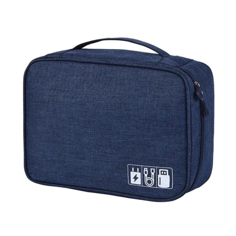 Bleu Marine / Compartiment Unique Pochette De Rangement De Cable Pour Voyager Univers du Voyage