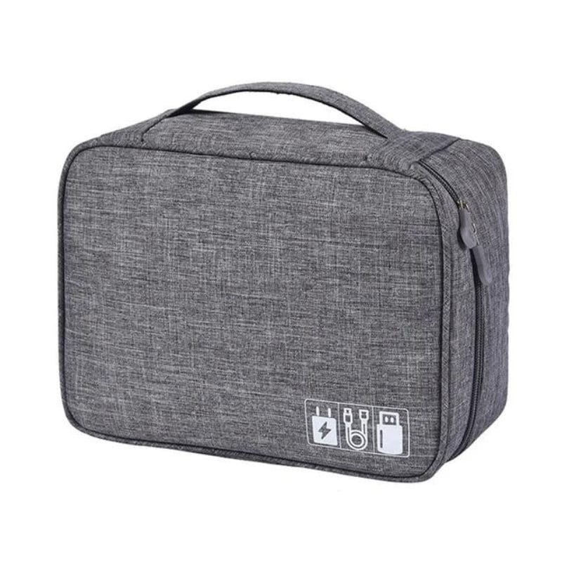 Gris / Compartiment Unique Pochette De Rangement De Cable Pour Voyager Univers du Voyage