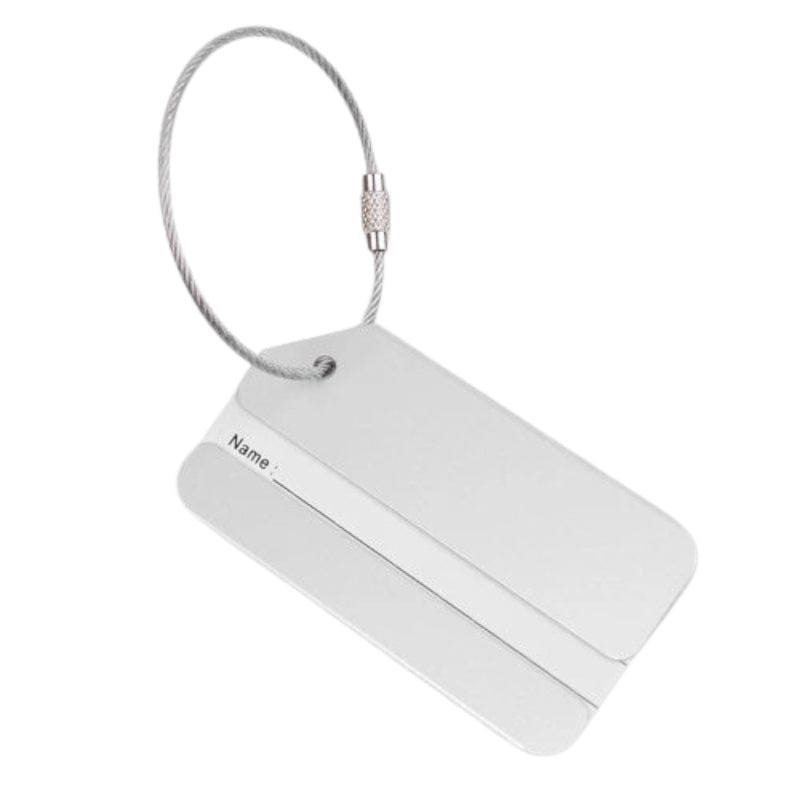 Argent Porte Étiquette Métallique Pour Valise Univers du Voyage