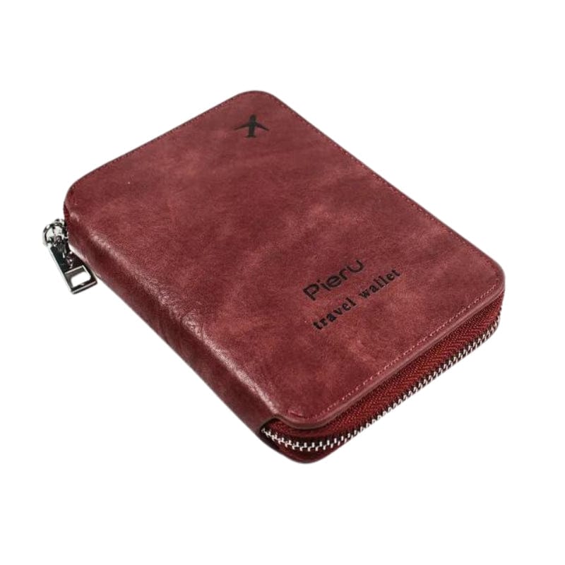 Rouge Portefeuille RFID Femme Univers du Voyage