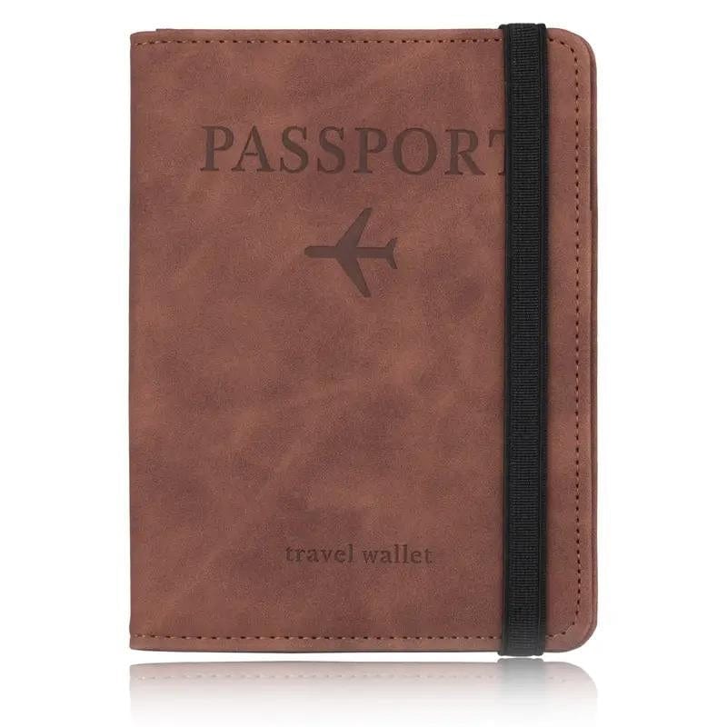 Marron Protège Passeport Anti RFID Univers du Voyage