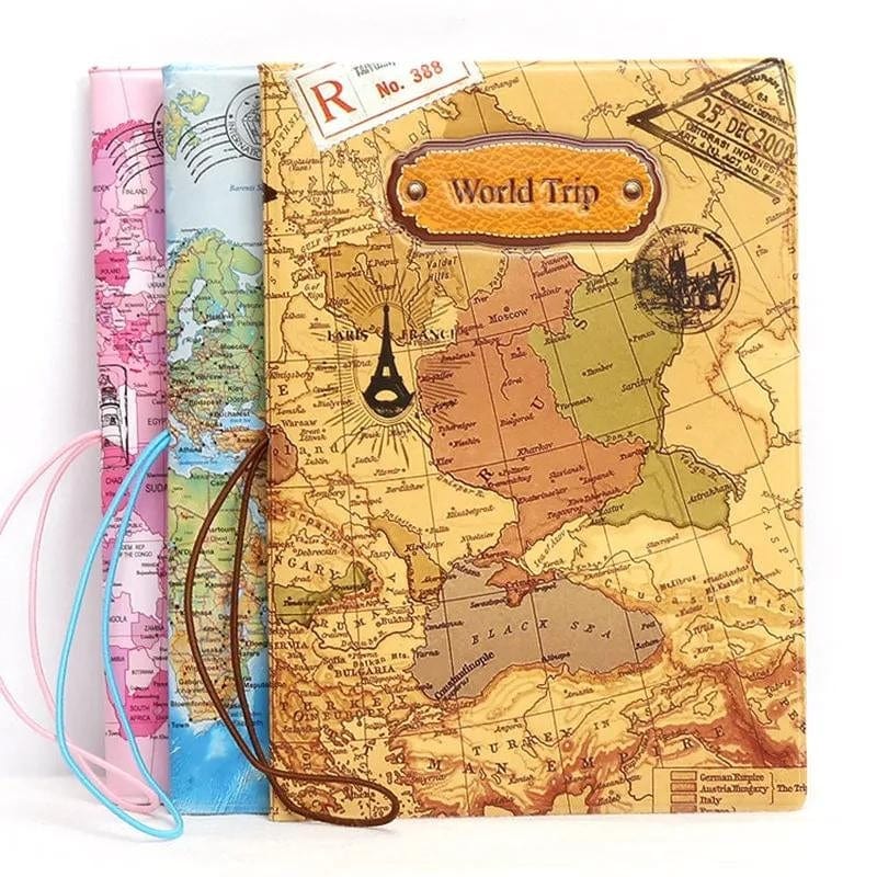 Protège Passeport Carte Du Monde Univers du Voyage