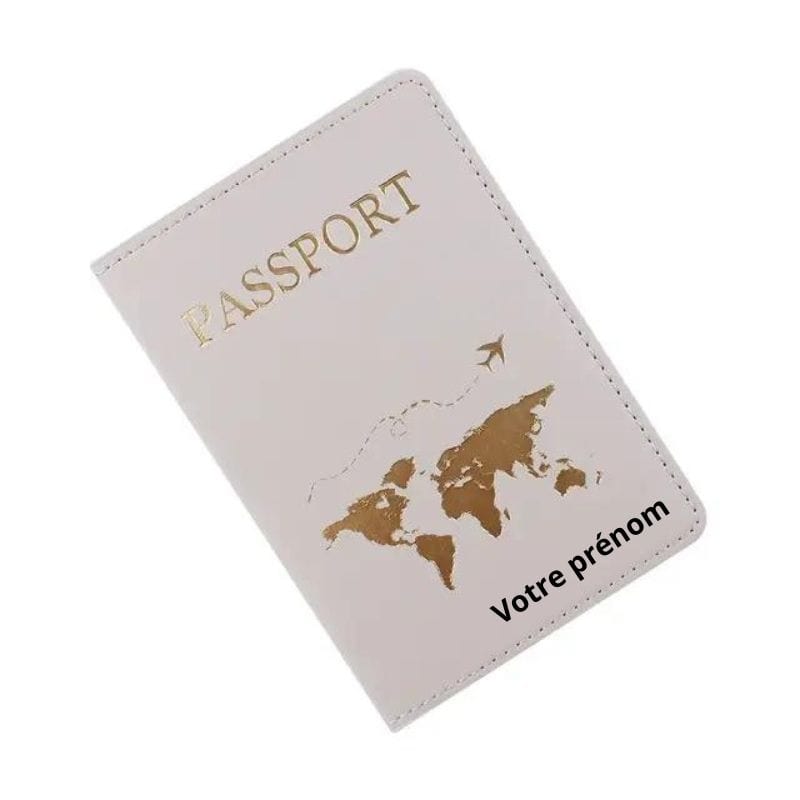 Motif Map Monde / Modèle 3 Protège Passeport Personnalisé Univers du Voyage