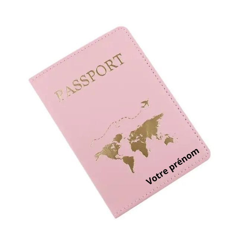 Motif Map Monde / Modèle 4 Protège Passeport Personnalisé Univers du Voyage