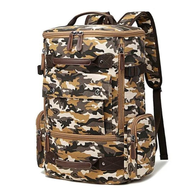 Jaune camouflage Sac à Dos Vintage Univers du Voyage