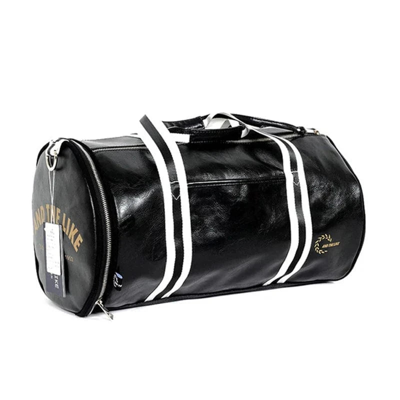 Noir Sac de Sport PU Homme Vintage Univers du Voyage