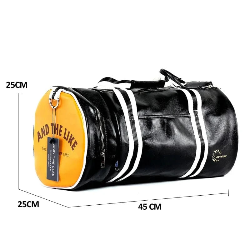 Sac de Sport PU Homme Vintage Univers du Voyage