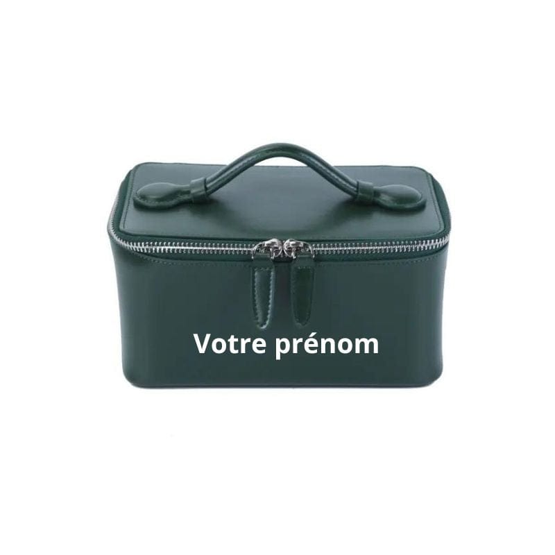 Vert Trousse de Toilette Cuir Personnalisable Univers du Voyage
