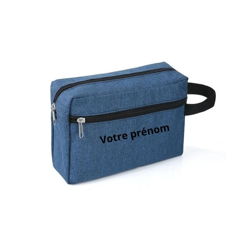 Bleu Marine / Avec Gravure Personnalisée Trousse de Toilette Personnalisable Univers du Voyage