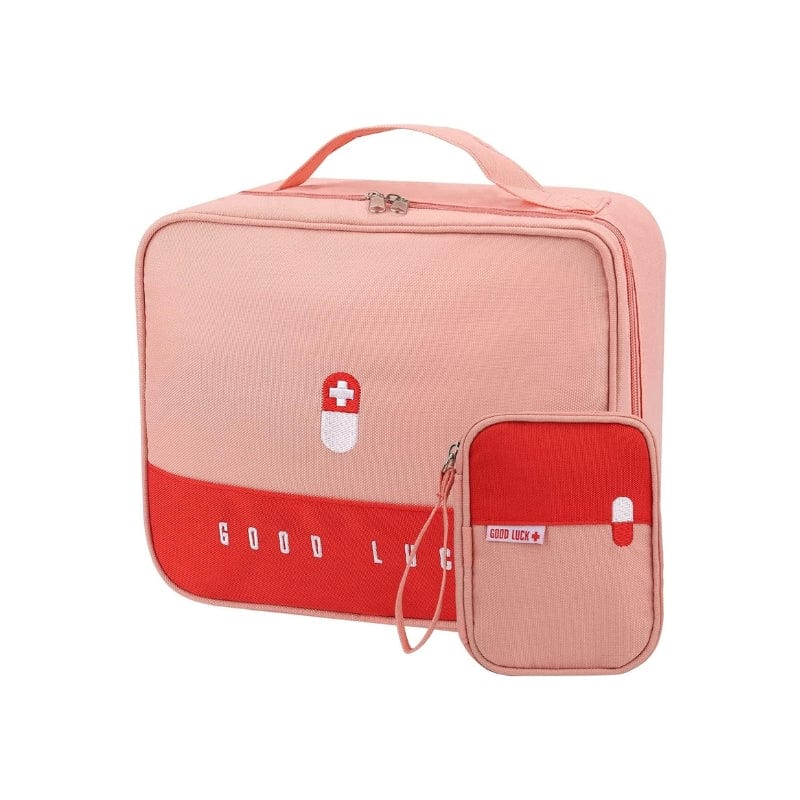 Rose / Lot de 2 Trousse Pharmacie Vide Voyage Grande Taille Univers du Voyage