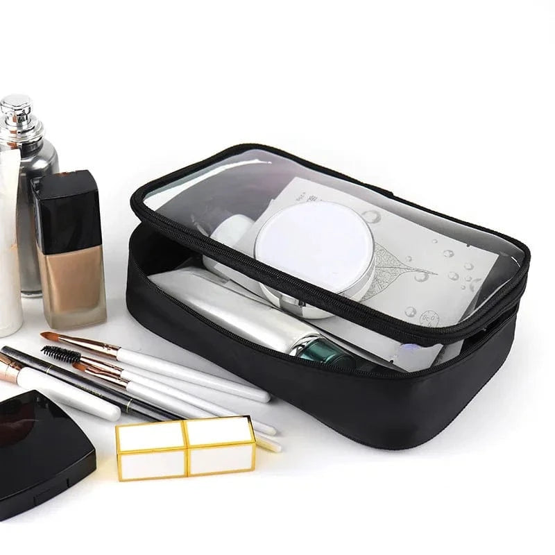 Women Makeup Bag Waterproof Clear PVC Travel Cosmetic Bags Case Travel Make Up Kit Bags for Men Toiletry Brush Organizer Pouch Univers du Voyage