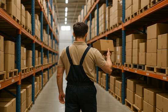 Préparation de commande ouvrier en entrepot