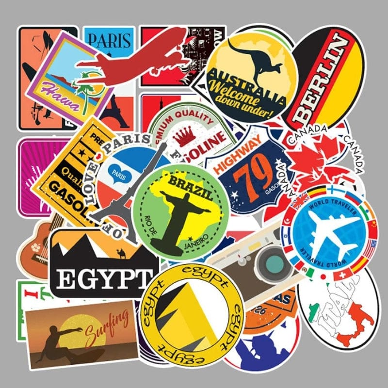 Autocollant pour Valise Univers du Voyage