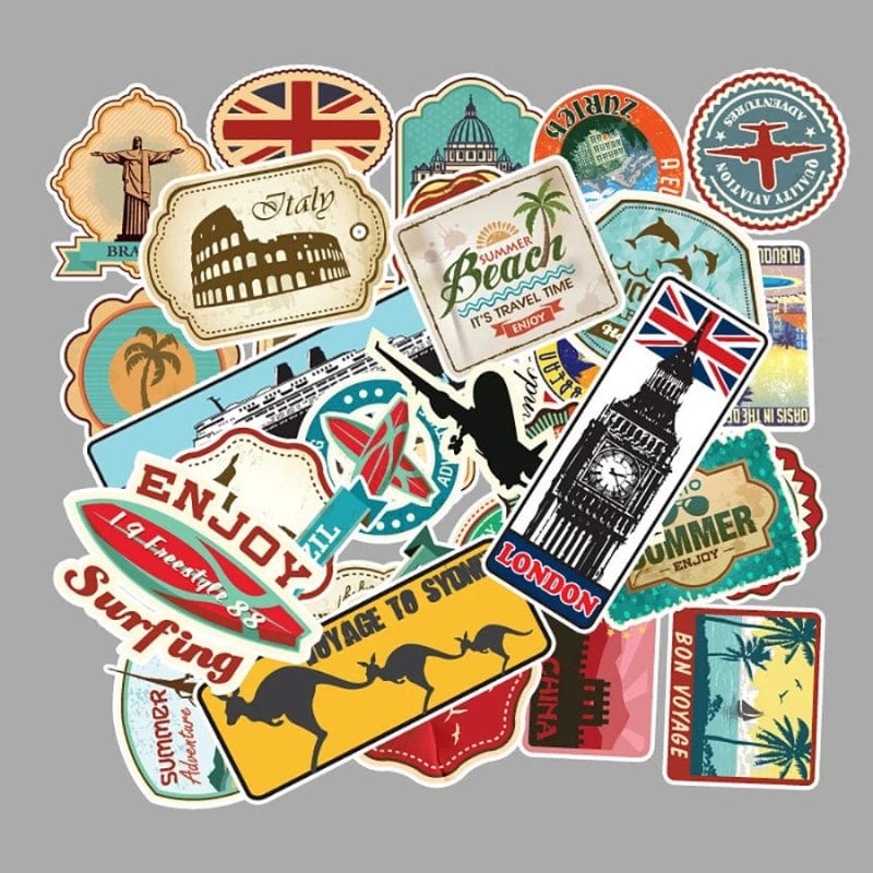 Autocollant pour Valise Univers du Voyage