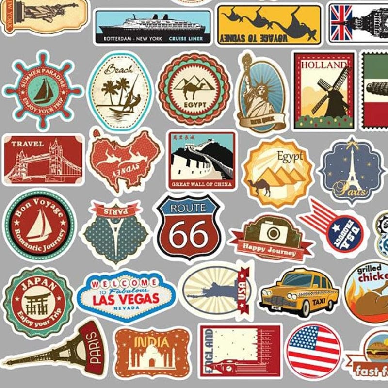 Autocollant pour Valise Univers du Voyage