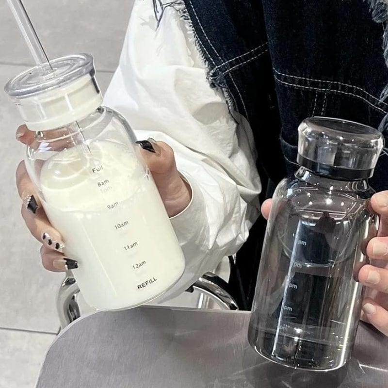 Bouteille D'eau en Verre avec Paille Univers du Voyage