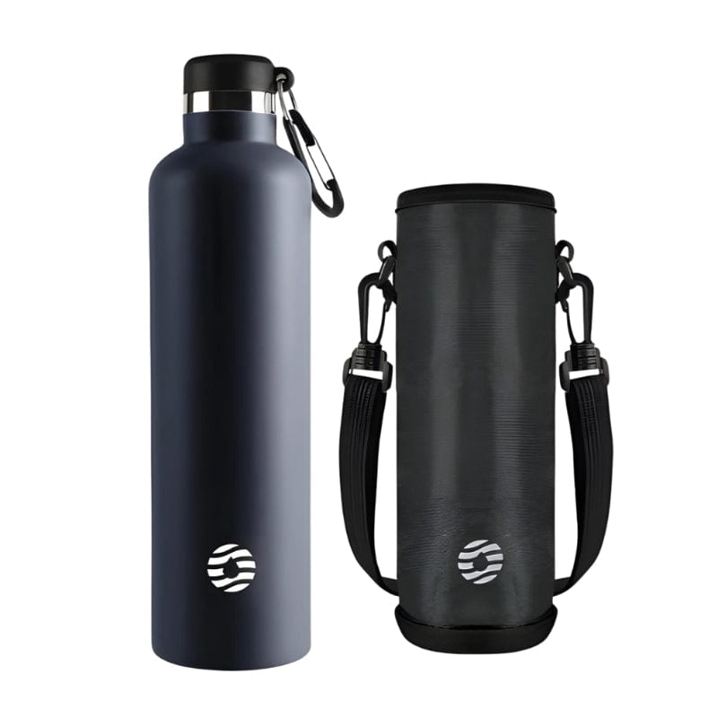Bleu Marine / 1000 ml Bouteille Isotherme Inox Univers du Voyage