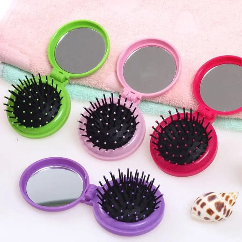 Brosse Cheveux Et Miroir De Poche Pylones Univers du Voyage