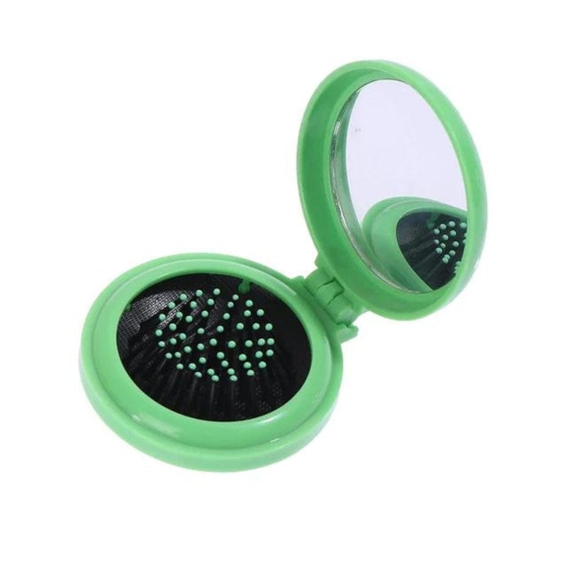Vert Brosse Cheveux Et Miroir De Poche Pylones Univers du Voyage