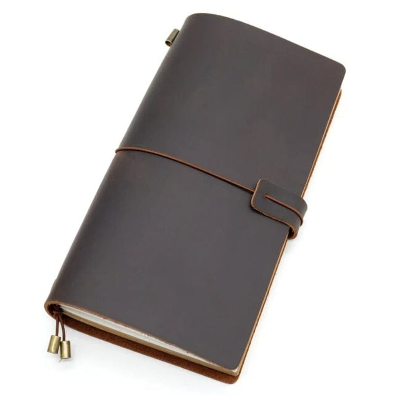 Marron Foncé / S (Format Passeport) Carnet De Note Vintage Univers du Voyage