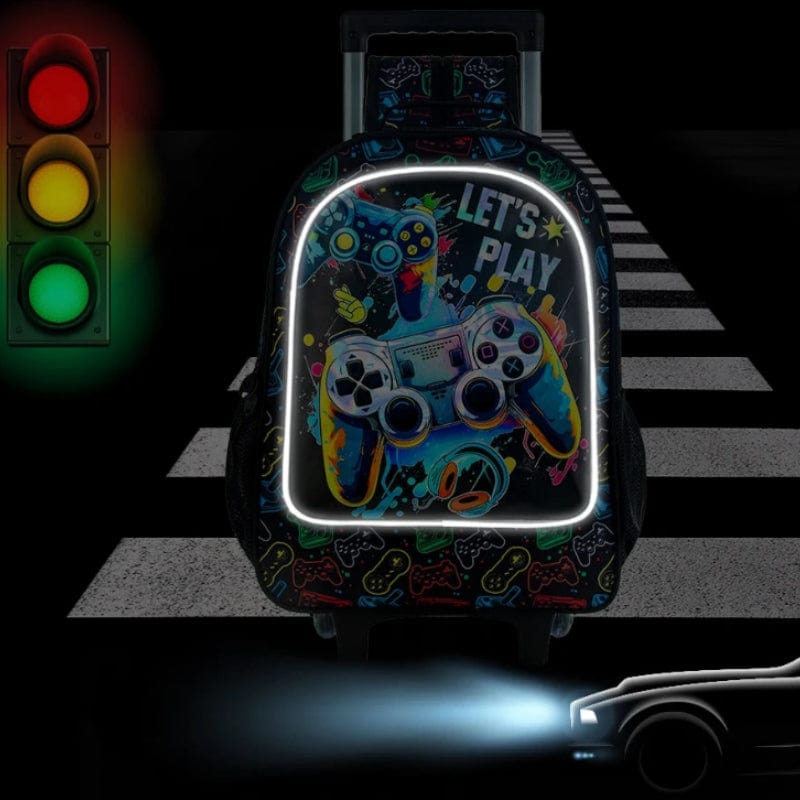 Console de Jeux Cartable Sac à Dos à Roulettes Enfant Univers du Voyage