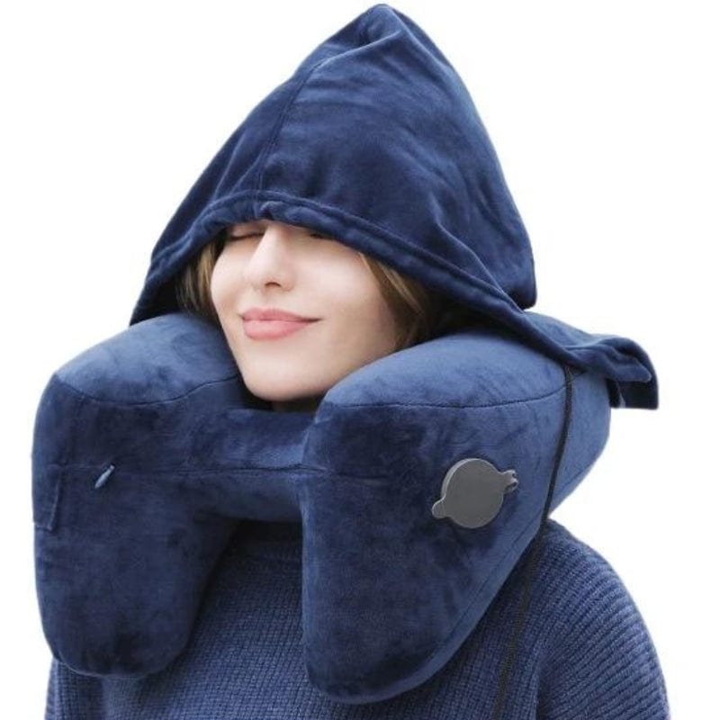 Bleu Coussin De Voyage Avion Univers du Voyage