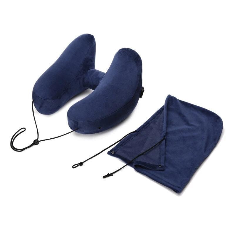 Bleu Coussin De Voyage Avion Univers du Voyage