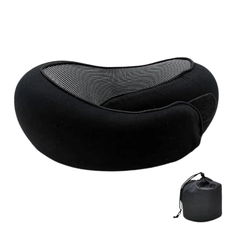 Noir Fermeture Velcro Coussin De Voyage Mémoire De Forme Univers du Voyage