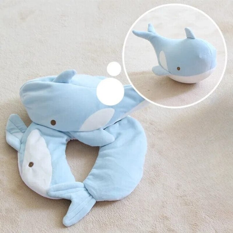 Dauphin Bleu Coussin De Voyage Pliable Enfant Univers du Voyage