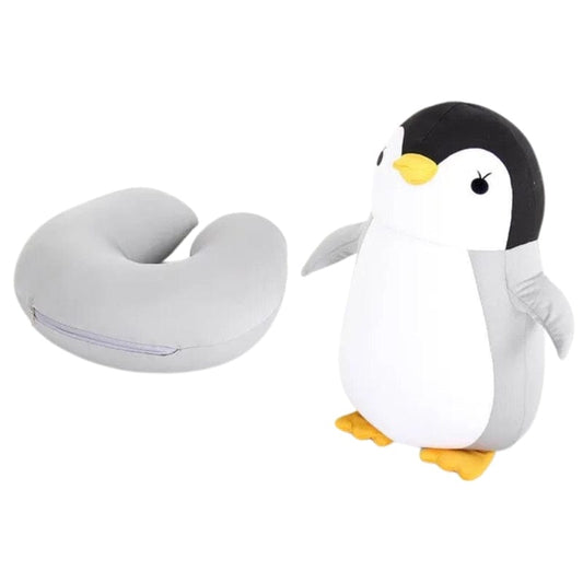 Pingouin Gris Coussin De Voyage Pliable Enfant Univers du Voyage