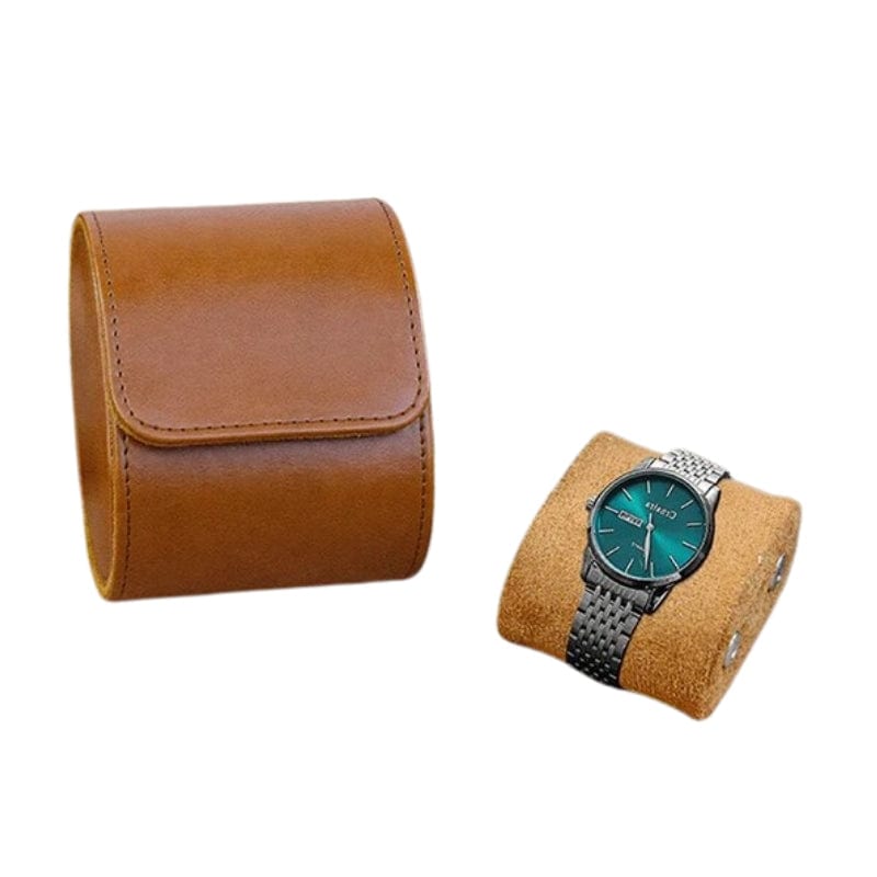 Marron Etui Montre Voyage Univers du Voyage