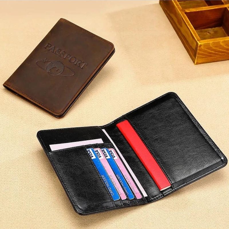 Étui Passeport Cuir Homme Univers du Voyage
