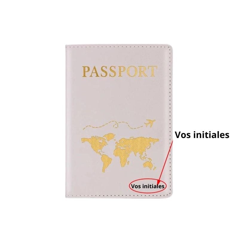 Gris Etui Passeport Personnalisable Univers du Voyage
