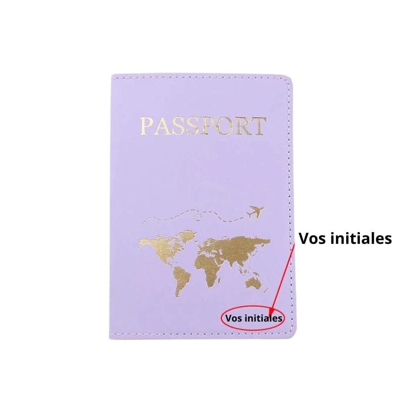 Violet Etui Passeport Personnalisable Univers du Voyage