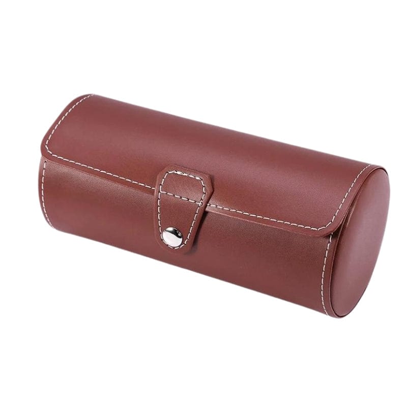 Marron Etui pour Montres de Voyage en Simili Univers du Voyage