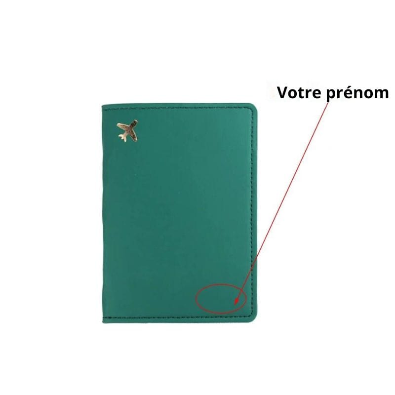 Vert Etui Protège Passeport PU Personnalisé Univers du Voyage