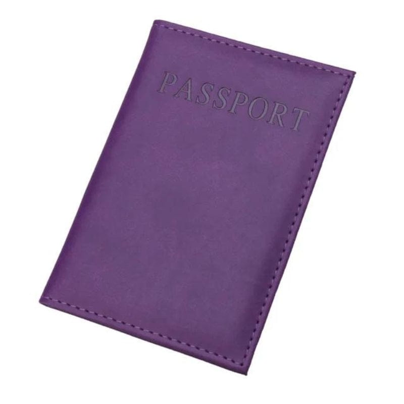 Violet Etui Protège Passeport Univers du Voyage