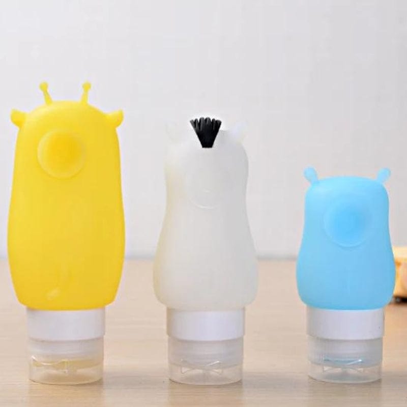 Jaune Bleu et Gris Flacon Voyage Enfant Univers du Voyage