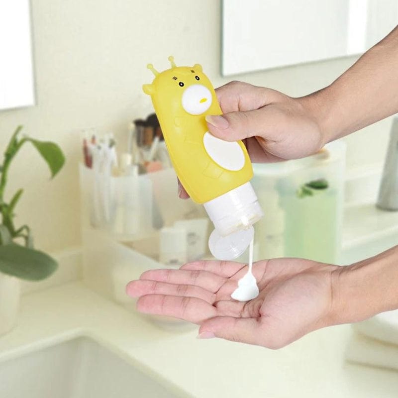 Jaune Bleu et Gris Flacon Voyage Enfant Univers du Voyage